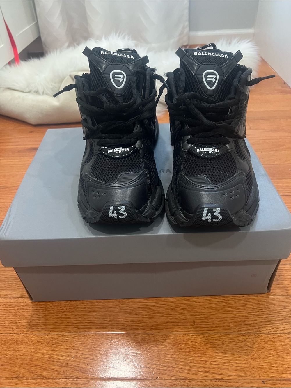 Balenciaga Black Triple S-Style Sneakers